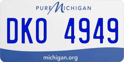 MI license plate DKO4949