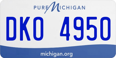MI license plate DKO4950