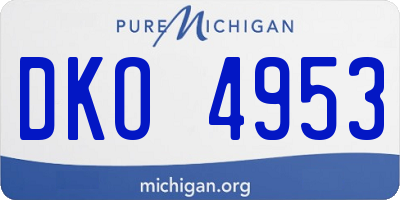 MI license plate DKO4953
