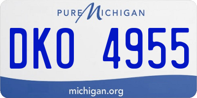 MI license plate DKO4955