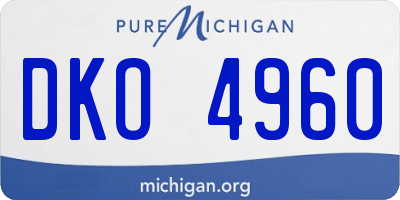 MI license plate DKO4960