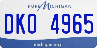 MI license plate DKO4965