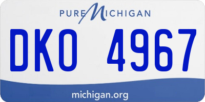 MI license plate DKO4967