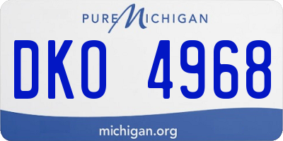 MI license plate DKO4968
