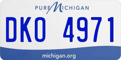 MI license plate DKO4971