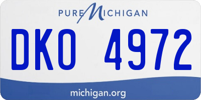 MI license plate DKO4972