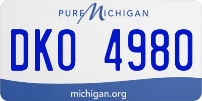 MI license plate DKO4980