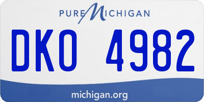MI license plate DKO4982