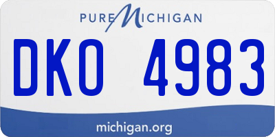 MI license plate DKO4983