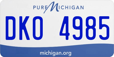 MI license plate DKO4985