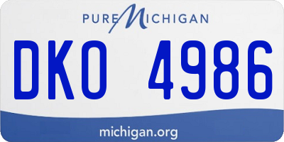 MI license plate DKO4986