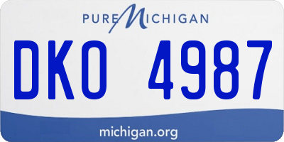 MI license plate DKO4987