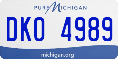MI license plate DKO4989
