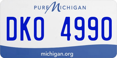 MI license plate DKO4990