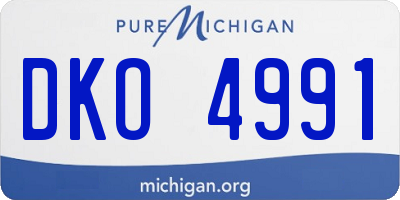 MI license plate DKO4991