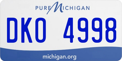 MI license plate DKO4998