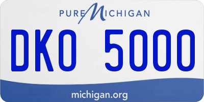 MI license plate DKO5000
