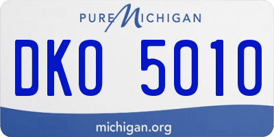 MI license plate DKO5010
