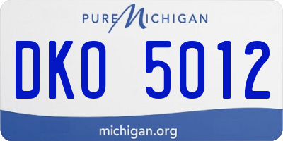 MI license plate DKO5012