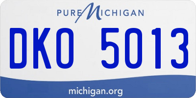 MI license plate DKO5013