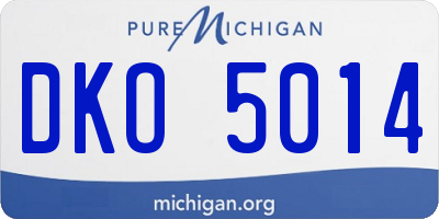 MI license plate DKO5014