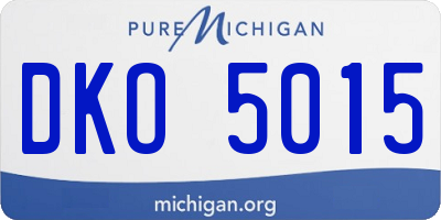 MI license plate DKO5015