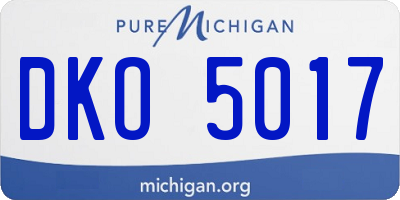 MI license plate DKO5017