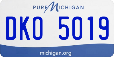 MI license plate DKO5019