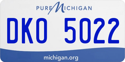 MI license plate DKO5022