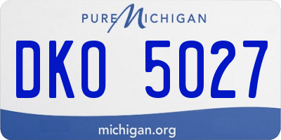 MI license plate DKO5027