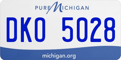 MI license plate DKO5028