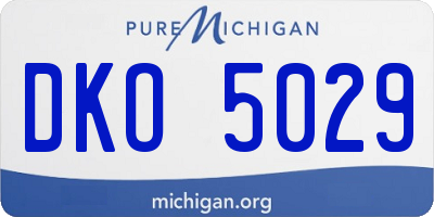 MI license plate DKO5029