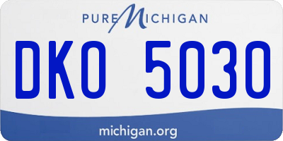 MI license plate DKO5030
