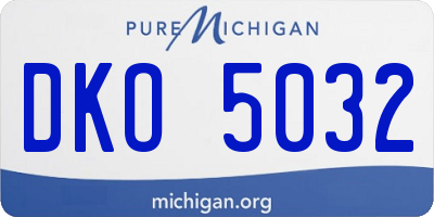 MI license plate DKO5032