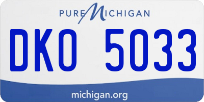 MI license plate DKO5033