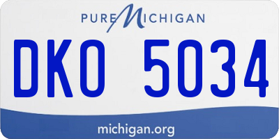MI license plate DKO5034