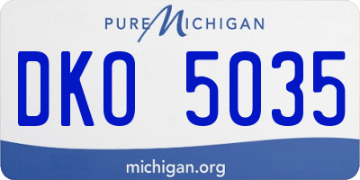 MI license plate DKO5035