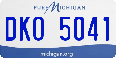 MI license plate DKO5041