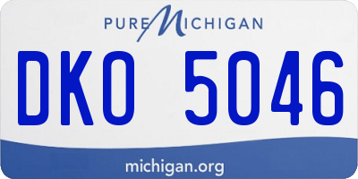 MI license plate DKO5046