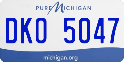 MI license plate DKO5047