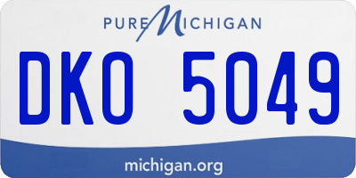 MI license plate DKO5049