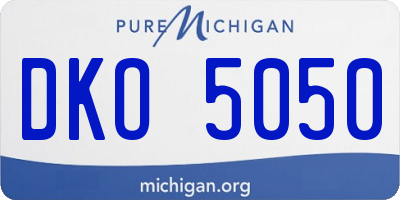 MI license plate DKO5050
