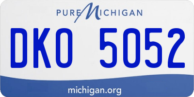 MI license plate DKO5052