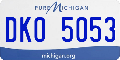 MI license plate DKO5053