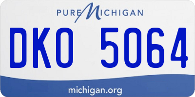 MI license plate DKO5064