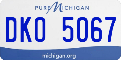MI license plate DKO5067