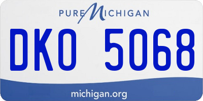 MI license plate DKO5068