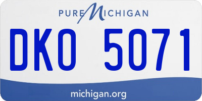 MI license plate DKO5071