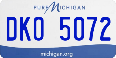 MI license plate DKO5072