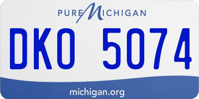 MI license plate DKO5074